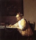 Johannes Vermeer A Lady Writing a Letter painting